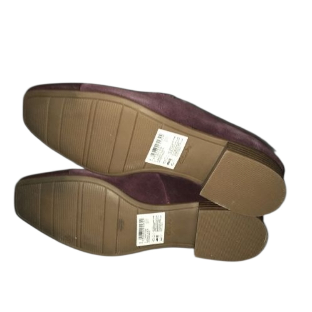 Clarks Tilmont Step Loafers Women's Size 6 M Burgundy Suede Leather Shoes EUC - Picture 5 of 5